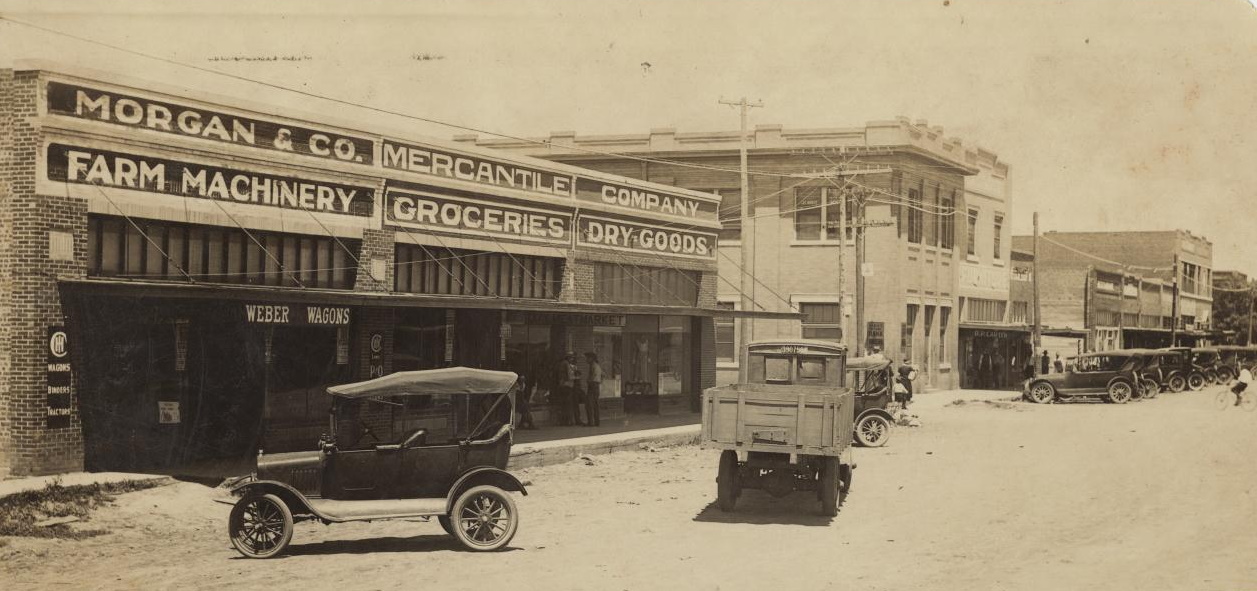 West Side of Main Street Lockney Texas in 1920s